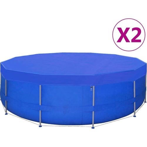 Poolabdeckungen 2 Stk. PE Rund 460 cm 90 g/m²