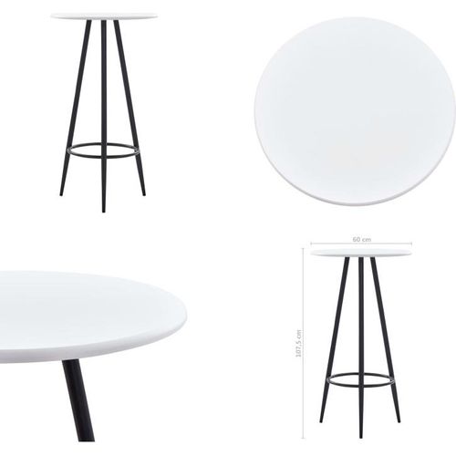 vidaXL Bartisch Weiß 60×107,5 cm MDF - Bartisch - Bartische - Stehtisch - Stehtische