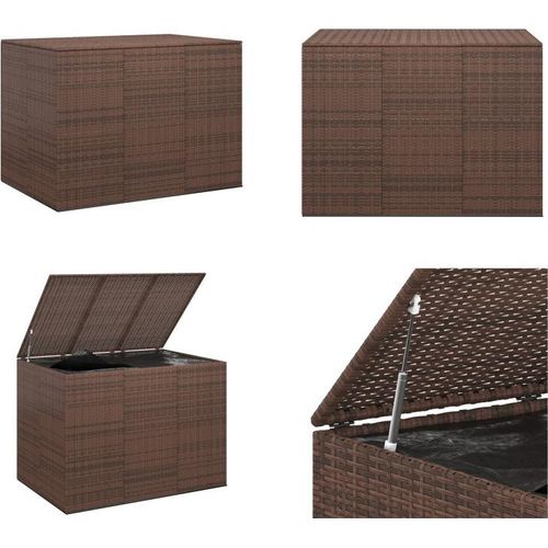 vidaXL Garten Kissenbox PE Rattan 145x100x103 cm Braun - Kissenbox - Kissenboxen - PE-Rattan-Kissenbox - Aufbewahrungsbox