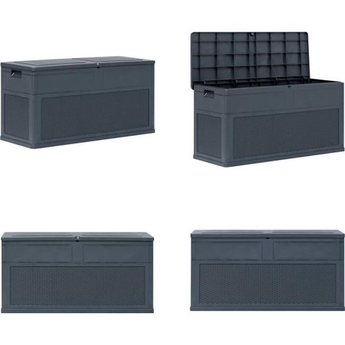 vidaXL Garten Aufbewahrungsbox 320 L Anthrazit - Aufbewahrungsbox - Aufbewahrungsboxen - Kissenbox - Kissenboxen
