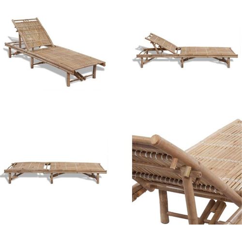 vidaXL Sonnenliege Bambus - Sonnenliege - Sonnenliegen - Sonnenbett - Sonnenbetten