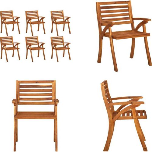 vidaXL Gartenstühle 6 Stk. Massivholz Akazie - Gartenstuhl - Gartenstühle - Holzstuhl - Holzstühle