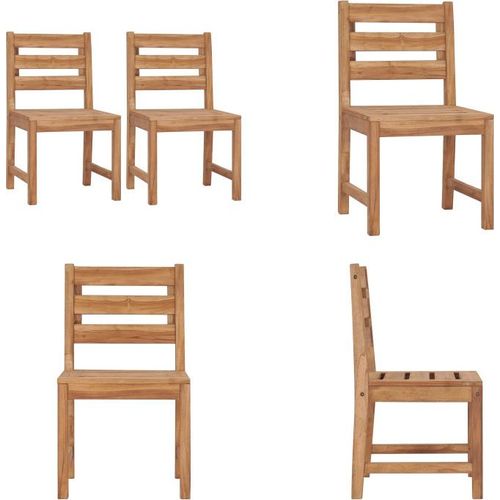 vidaXL Gartenstühle 2 Stk. Massivholz Teak - Gartenstuhl - Gartenstühle - Holzstuhl - Holzstühle