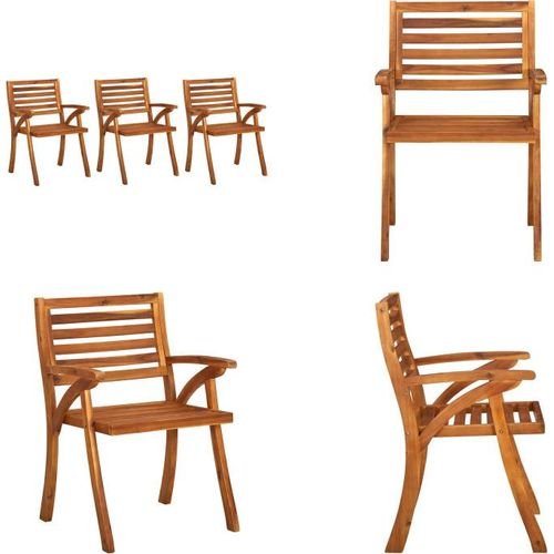 vidaXL Gartenstühle 3 Stk. Massivholz Akazie - Gartenstuhl - Gartenstühle - Holzstuhl - Holzstühle