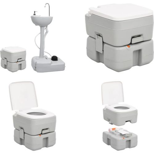 vidaXL Tragbare Campingtoilette mit Waschbecken - Campingtoilette Und Handwaschbecken - Campingtoiletten Und Handwaschbecken - Campingtoilette - Camping Toilette