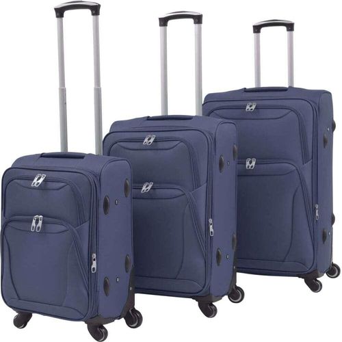 3-tlg. Weichgepäck Trolley-Set Marineblau