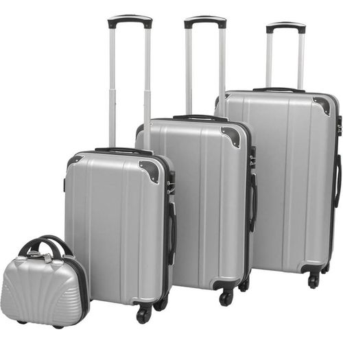 Vierteiliges Hartschalen-Trolley-Set Silber