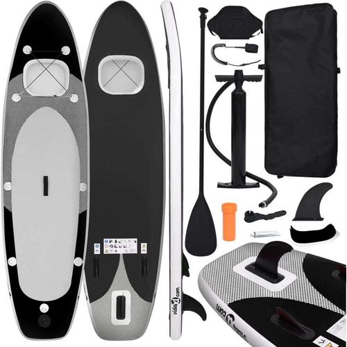 SUP-Board-Set Aufblasbar Schwarz 300x76x10 cm , Surfbretter Design 2024