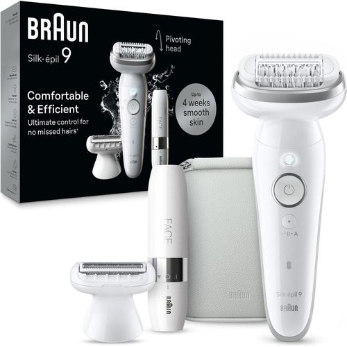 Braun Silk épil 9 Elektrischer Epilierer für Frauen mit Scherkopf