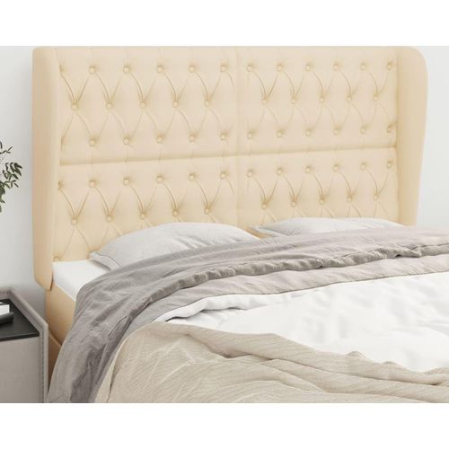vidaXL Kopfteil mit Ohren Creme 147x23x118/128 cm Stoff