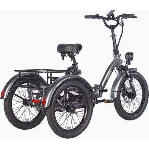 Fat Klapprad E-Bike Lastenfahrrad 20 Zoll 48V 18,2Ah Akku, Hydraulische Scheibenbremsen Elektrofahrrad, Elektro Lastenfahrrad 180kg, E Bike Dreirad