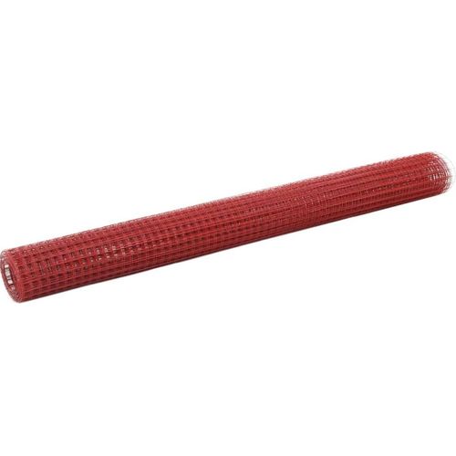 Drahtzaun Stahl mit PVC-Beschichtung 25x1,5 m Rot