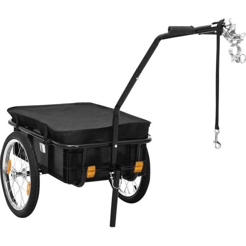 Fahrradanhänger und Handwagen 155x60x83 cm Stahl Schwarz