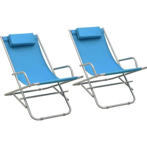 Schaukelstühle 2 Stk. Stahl Blau