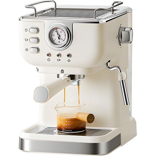 Espresso-Kaffeemaschine, 20 Bar, Edelstahl-Espressomaschine mit Milchaufschaeumer, Dampfstab, 2-in-1, 850 W, halbautomatische Cappuccino-Latte-Maschine mit 1,5 l/51 oz abnehmbarem Wassertank/Kaffee-Siebtraeger/Tamperloeffel