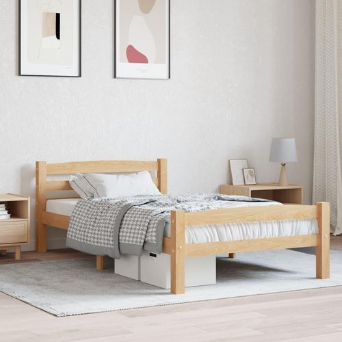 vidaXL Massivholzbett Kiefer 100x200 cm - Bettrahmen - Holz-Bettrahmen - Bett - Betten