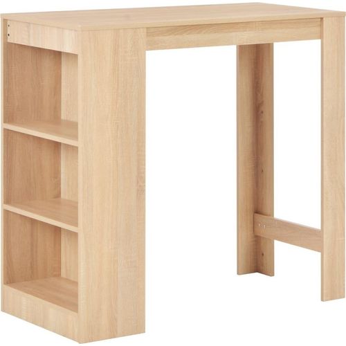 Ankonbej Bartisch mit Regal Eichenbraun 110x50x103 cm