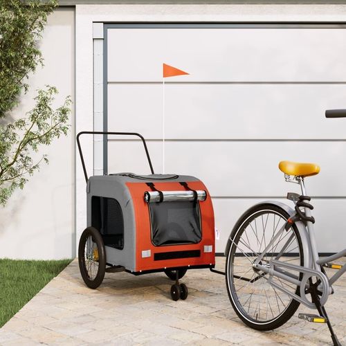 Fahrradanhänger Hunde Orange und Grau Oxford-Gewebe und Eisen 93858