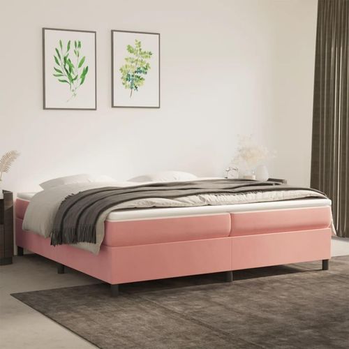 vidaXL Boxspringbett Rosa 200x200 cm Samt - Boxspringbett - Boxspringbetten - Bett - Schlafzimmermöbel
