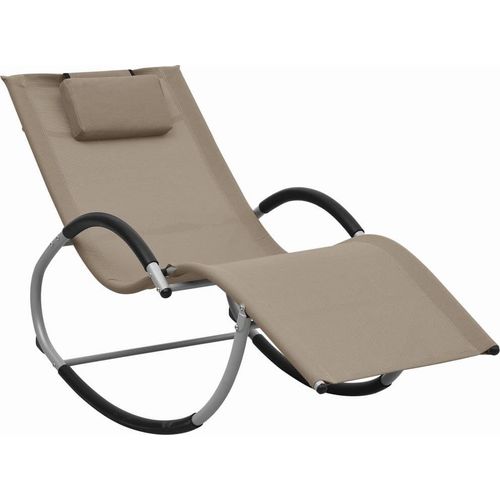 Sonnenliege mit Kissen Taupe Textilene