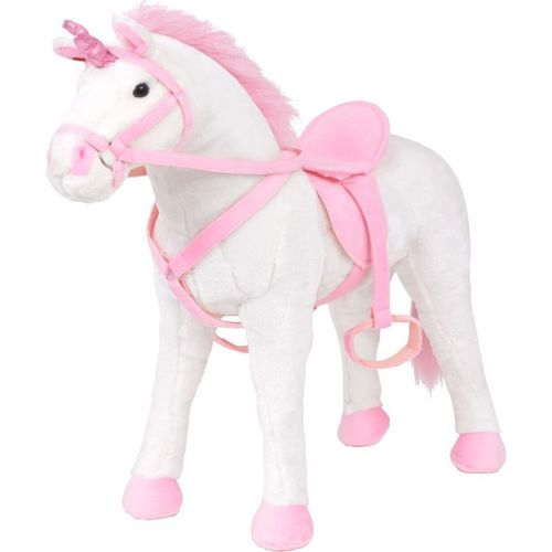 Plüschtier Einhorn Stehend Plüsch Weiß und Rosa XXL
