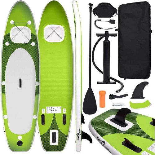 SUP-Board-Set Aufblasbar Grün 330x76x10 cm , Surfbretter Design 2024