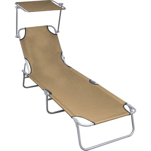Klappliege mit Sonnenschutz Taupe Aluminium