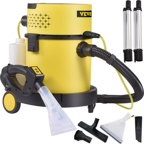 VEVOR 4in1 1200W Waschsauger Nass-/Trockensauger Teppichreiniger Nasssauger 20L Kapazität Polsterreiniger Gerät HEPA&Schwamm Filter Industriestaubsauger