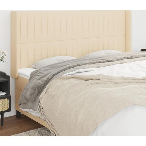 vidaXL Kopfteil mit Ohren Creme 163x16x118/128 cm Stoff