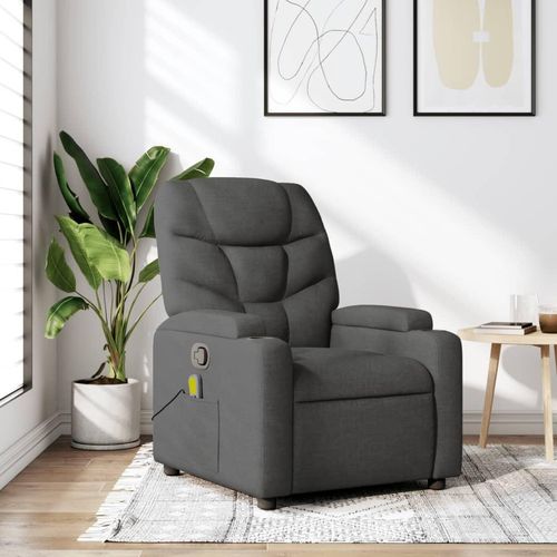 Massagesessel Dunkelgrau Stoff 372454