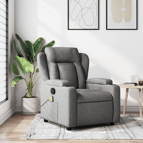 Massagesessel Dunkelgrau Stoff 372416