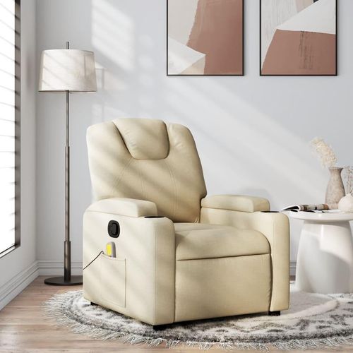 Möbel Massagesessel Creme Stoff - Fernseh- & Relaxsessel 372386