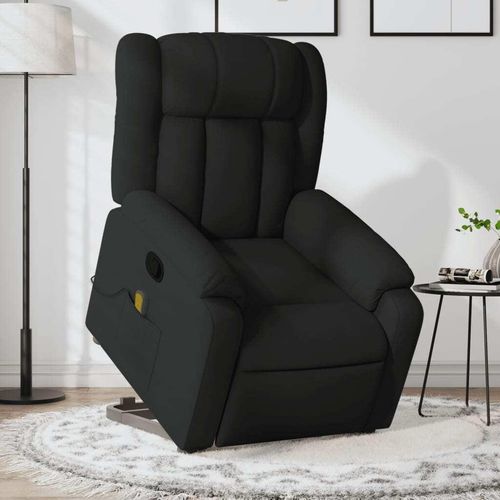Massagesessel mit Aufstehhilfe Schwarz Stoff 3205330