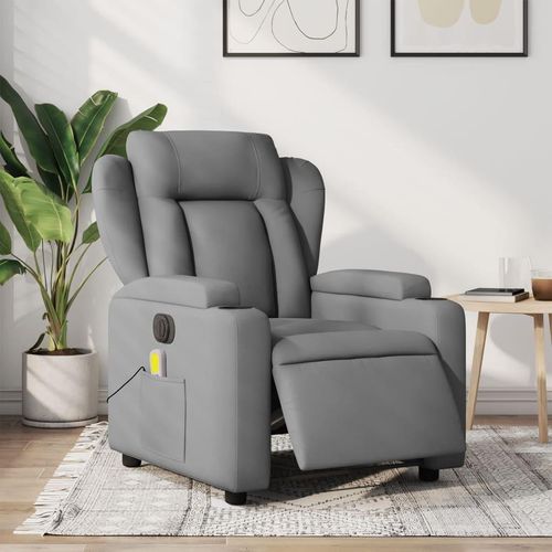 Massagesessel Fernsehsesel Elektrisch Hellgrau Stoff 3204470