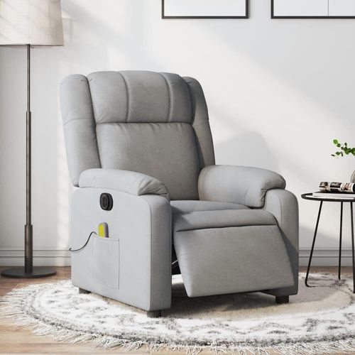 Massagesessel Elektrisch Hellgrau Stoff , Klassische Sessel 2024 Neu