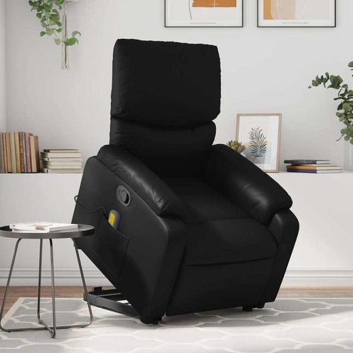 Massagesessel mit Aufstehhilfe Schwarz Kunstleder 3204893