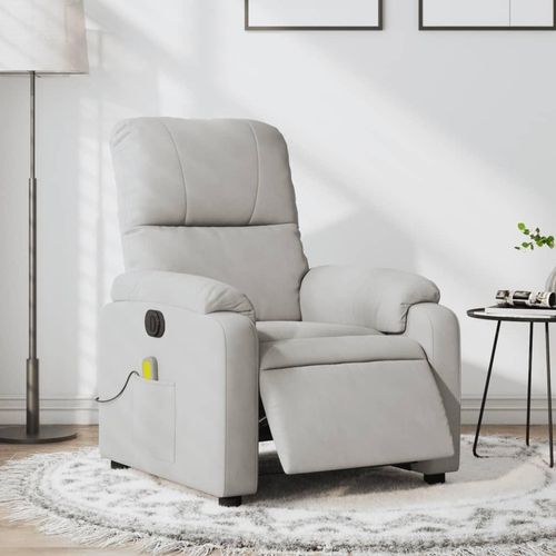 Massagesessel Elektrisch Hellgrau Mikrofasergewebe , Klassische Sessel 2024 Neu