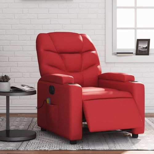Massagesessel Elektrisch Rot Kunstleder , Klassische Sessel 2024 Neu