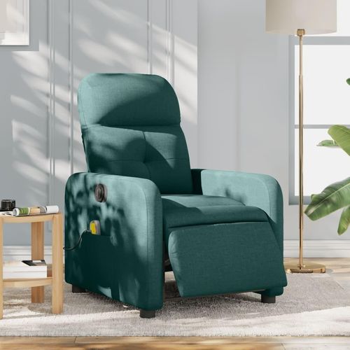 Massagesessel Elektrisch Dunkelgrün Stoff