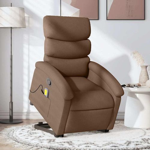Massagesessel mit Aufstehhilfe Braun Stoff 3203994