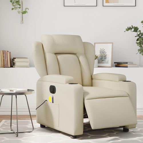 Massagesessel Fernsehsesel Elektrisch Creme Kunstleder 3204538