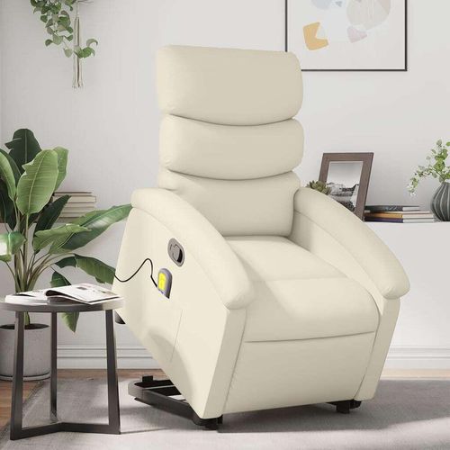 Massagesessel mit Aufstehhilfe Creme Kunstleder 3204048