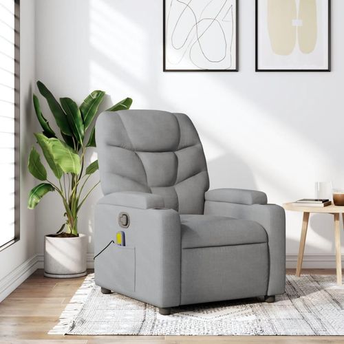 Massagesessel Hellgrau Stoff 372453