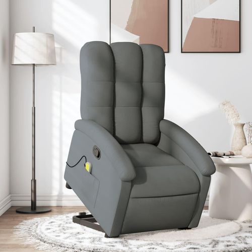 Massagesessel mit Aufstehhilfe Dunkelgrau Stoff 3204105