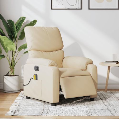 Massagesessel Fernsehsesel Elektrisch Creme Stoff 3204821