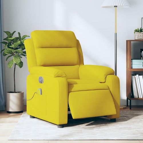 Massagesessel Elektrisch Gelb Samt