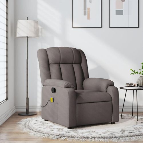 Massagesessel Taupe Stoff 373594
