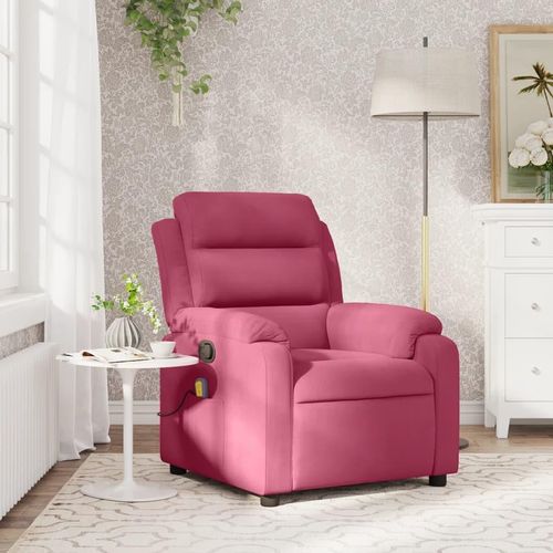 Massagesessel Fernsehsesel Weinrot Samt 373516