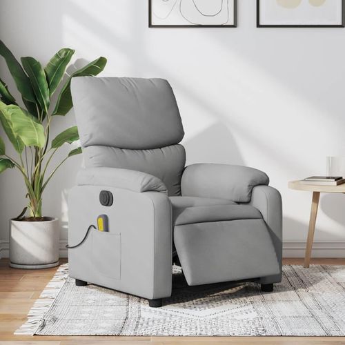 Massagesessel Fernsehsesel Elektrisch Hellgrau Stoff 3204812