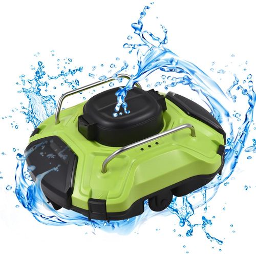 Kabelloser Roboter-Poolreiniger, 30 W, IPX8 wasserdicht, Dual-Antriebsmotoren, automatischer Poolstaubsauger, 110 Minuten Laufzeit, selbstparkender, wiederaufladbarer Akku, 200 Ìm-Feinfilter fuer oberirdische Pools bis zu 914 Quadratfuss